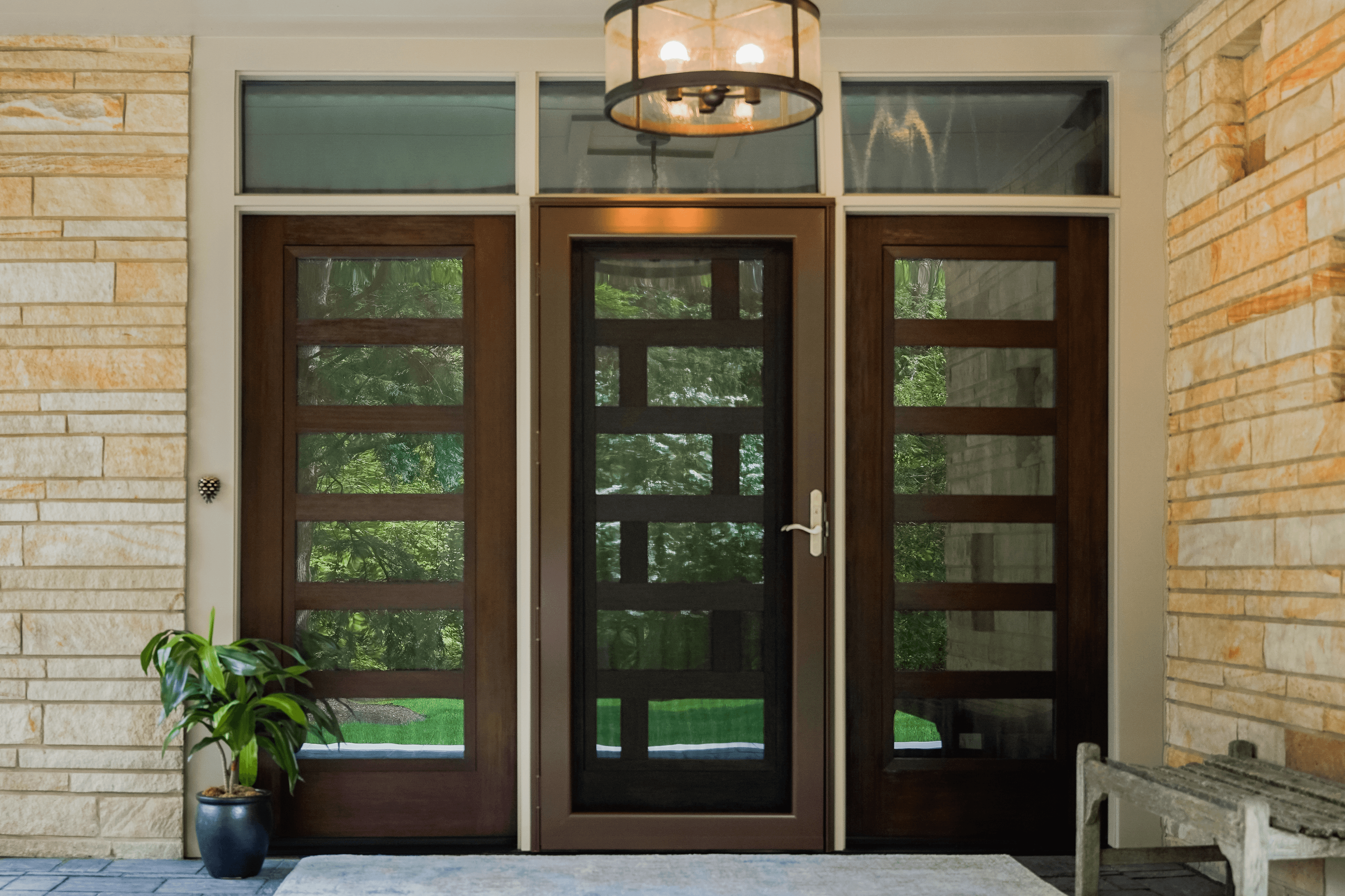 Storm door that matches exterior entry door