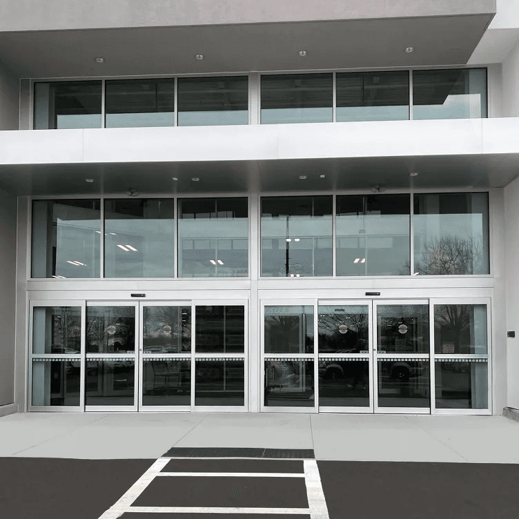 Automatic commercial door for entrance to commercial property.
