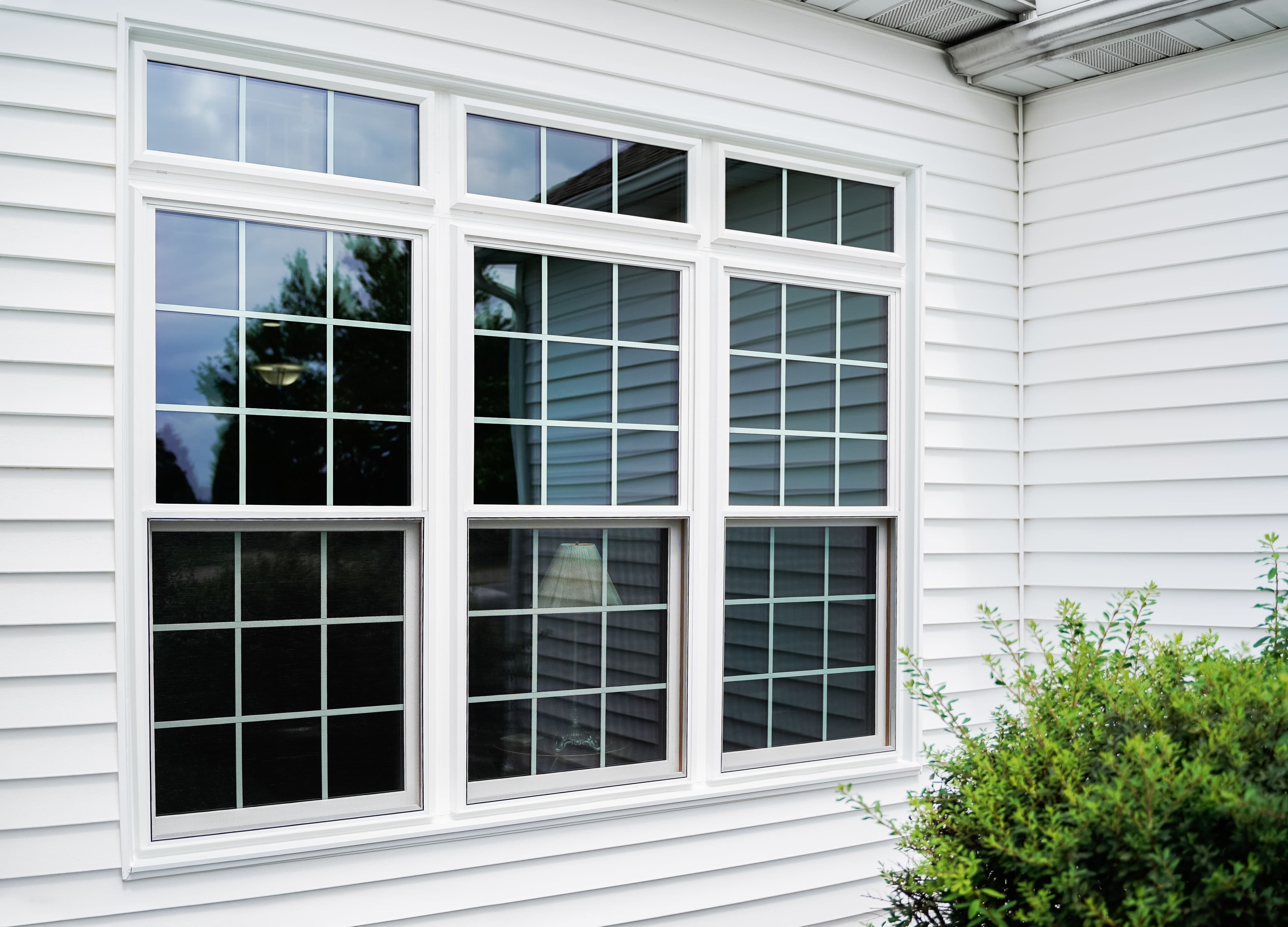 Double-pane double-hung and picture windows in a South Jersey home.