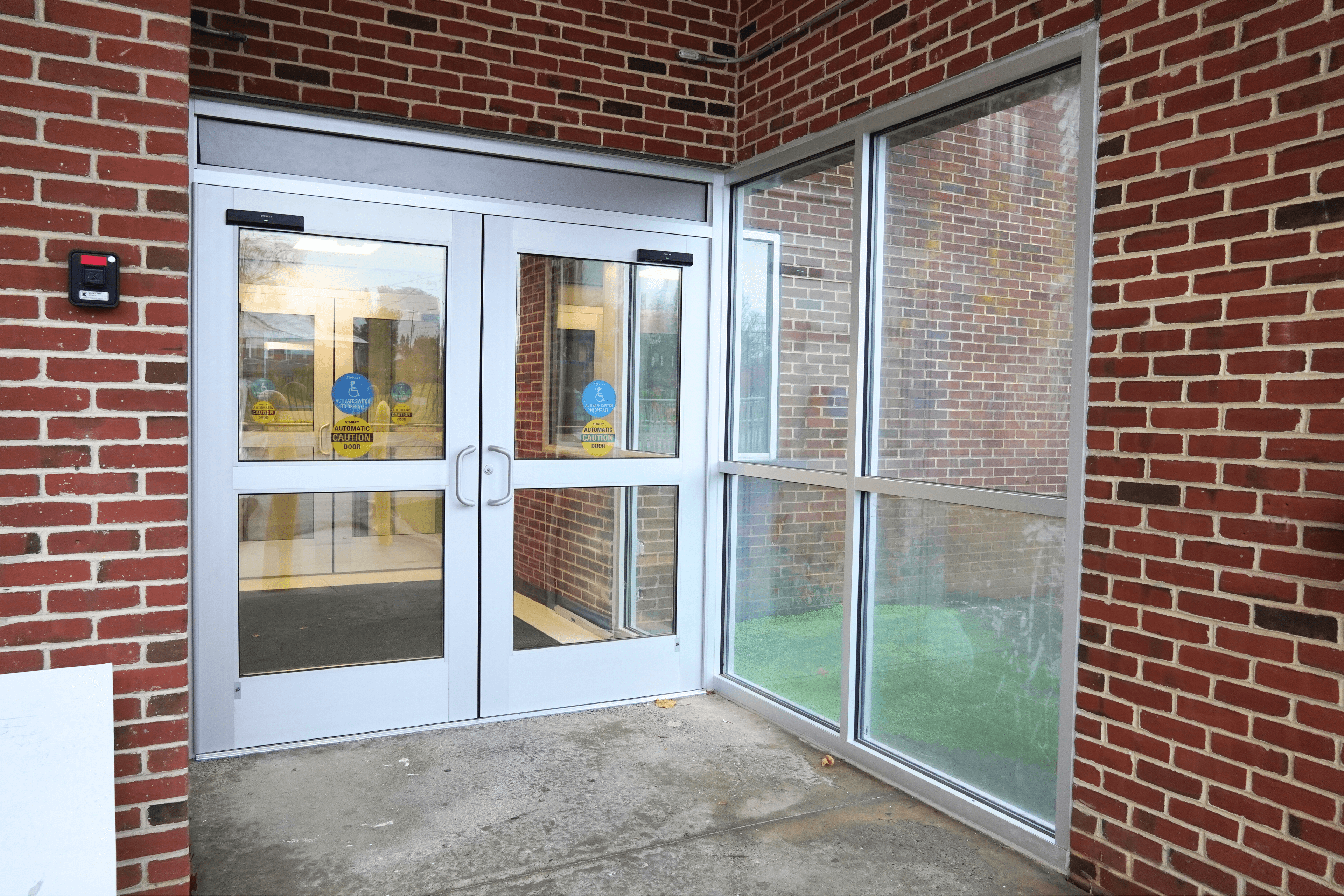 An automatic swing door installed with Stanley operators.
